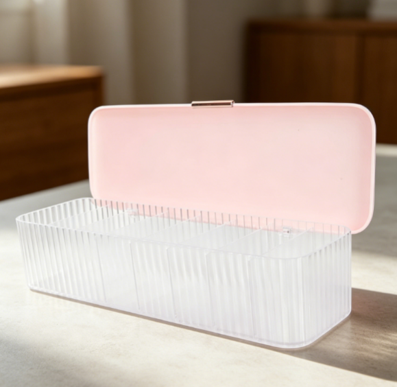 Multi Compartment Cable Storage Case Pink