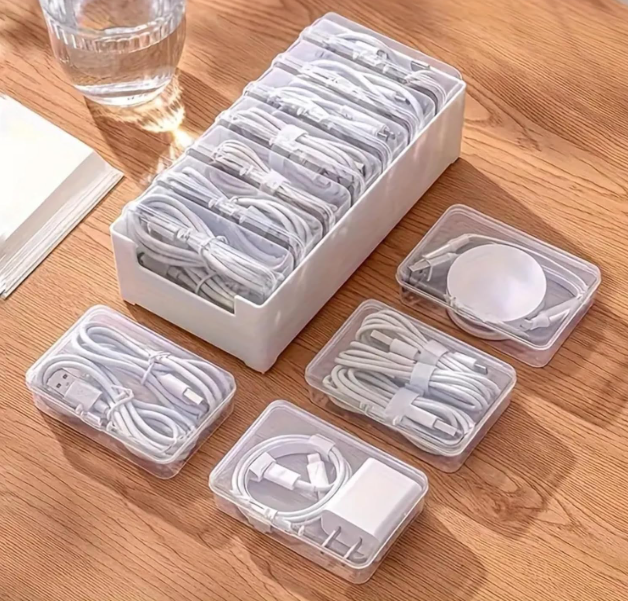 Desktop Cable Management Storage Box with Cover Image 2
