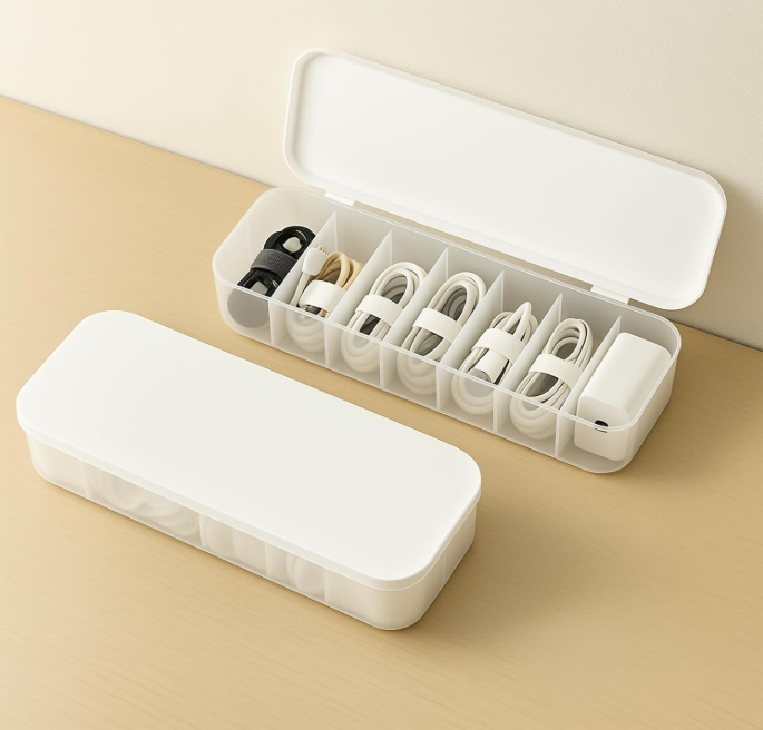 Desktop Charger Cable Organizer Box