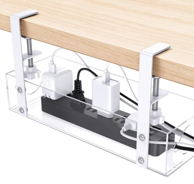 Clear Under Desk Cable Management Tray