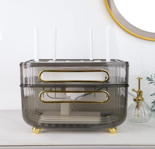 Desktop and Wall Mount Router Storage Shelf Box