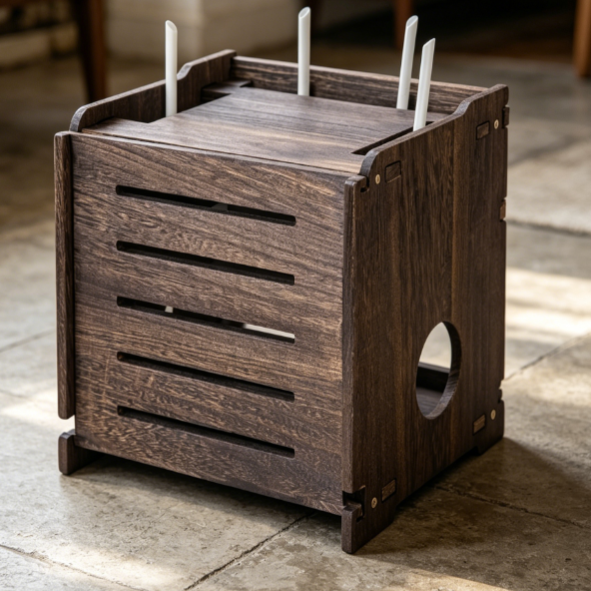 Router Storage Box with Shelf and Cable Organizer