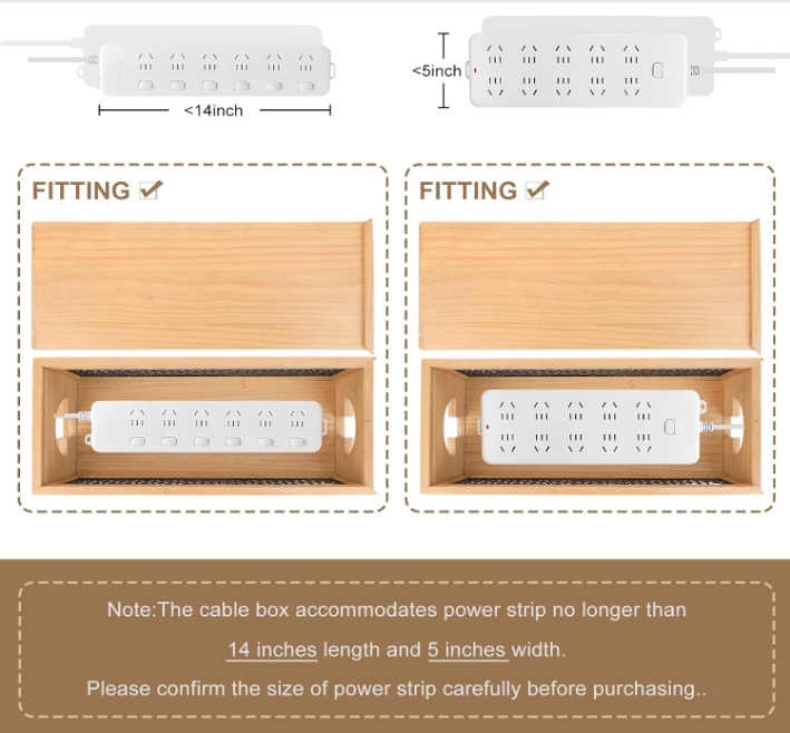 Cable Organizer Box with Mesh Panel Lid Image 2