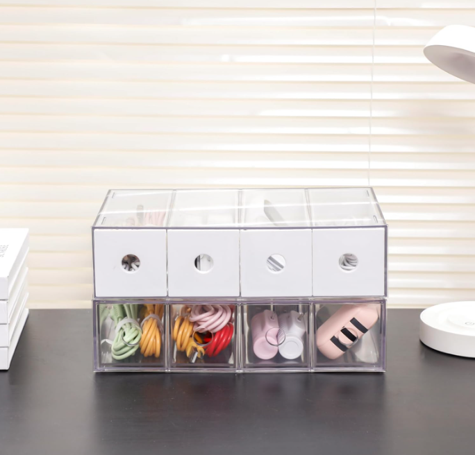 Cable Storage Drawer Organizer with Wire Ties