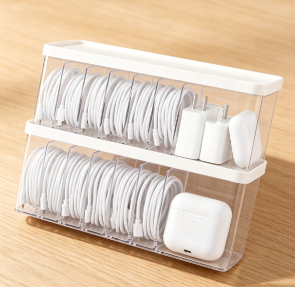 Charger Cable Storage Box with Lid Image 2